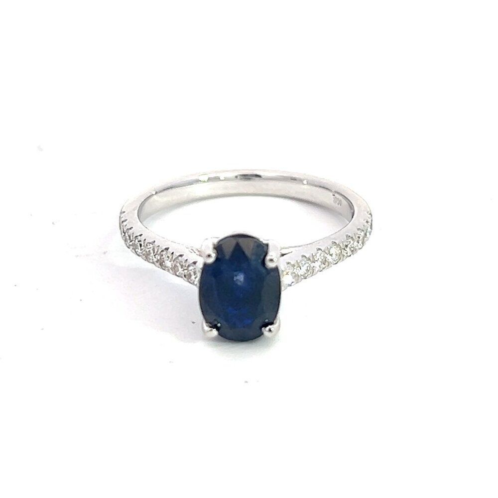Natural Sapphire Diamond Ring 6.5 14k W Gold 2.35 TCW Certified $3,950 310589